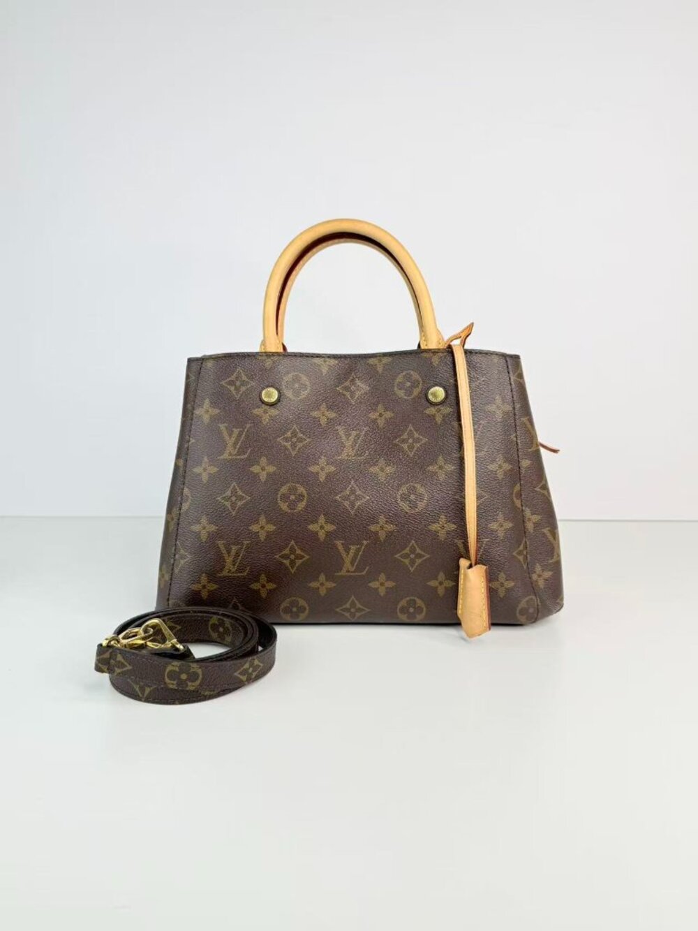 Louis Vuitton Montaigne MM Monogram Canvas Top Handle Shoulder Crossbody Bag